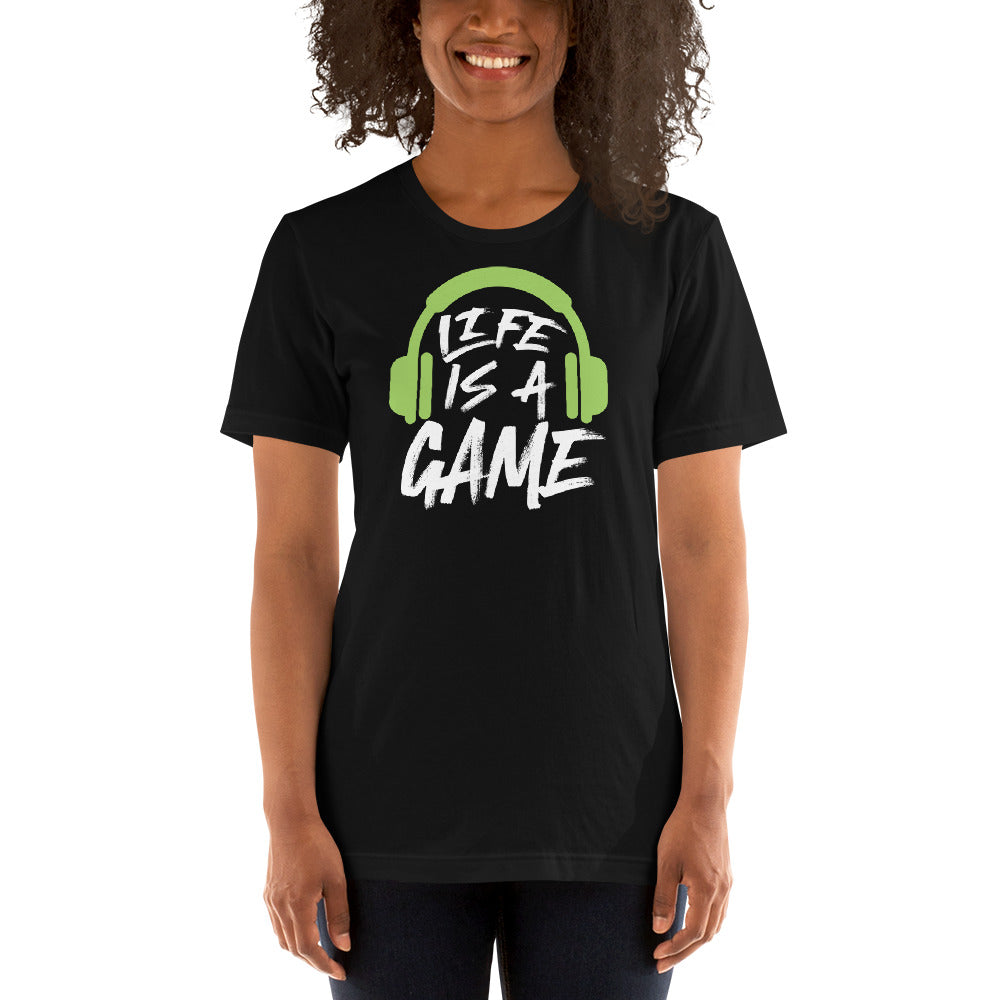 Life Is A Game Black Unisex T-shirt