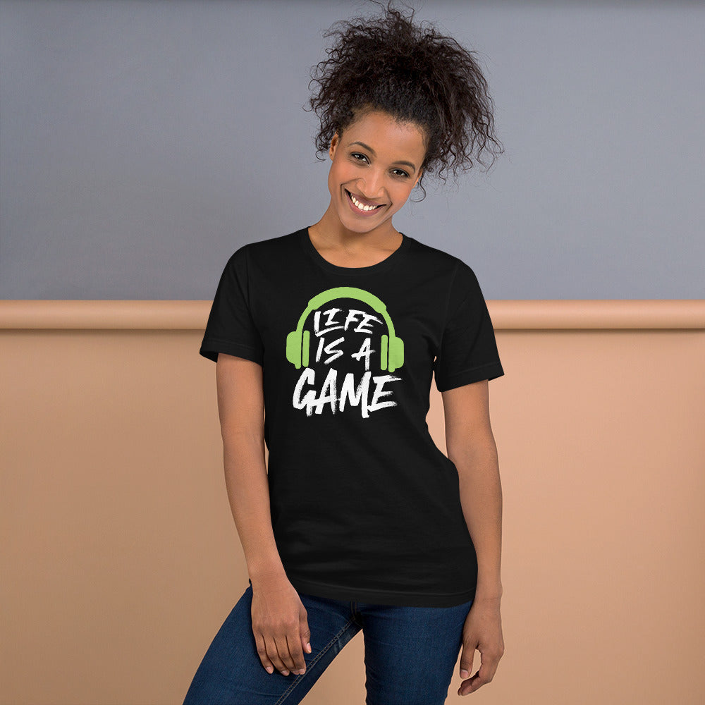 Life Is A Game Black Unisex T-shirt