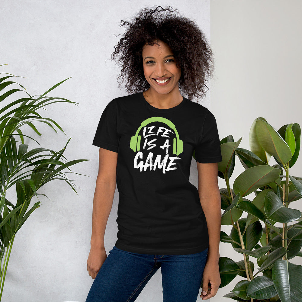Life Is A Game Black Unisex T-shirt