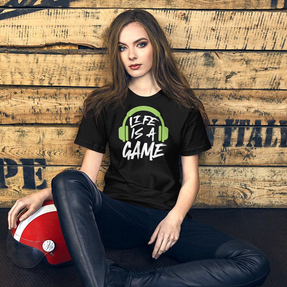 Life Is A Game Black Unisex T-shirt