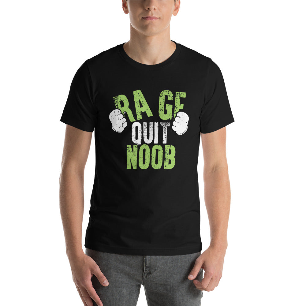 Rage Quit Green on Black Unisex T-shirt