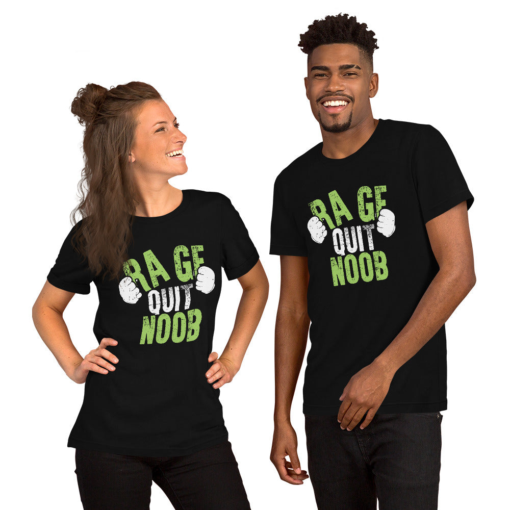 Rage Quit Green on Black Unisex T-shirt