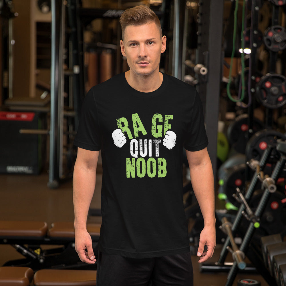 Rage Quit Green on Black Unisex T-shirt