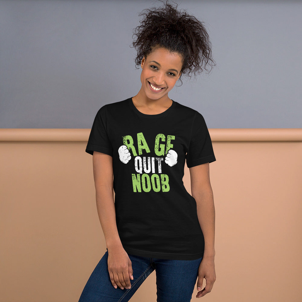 Rage Quit Green on Black Unisex T-shirt
