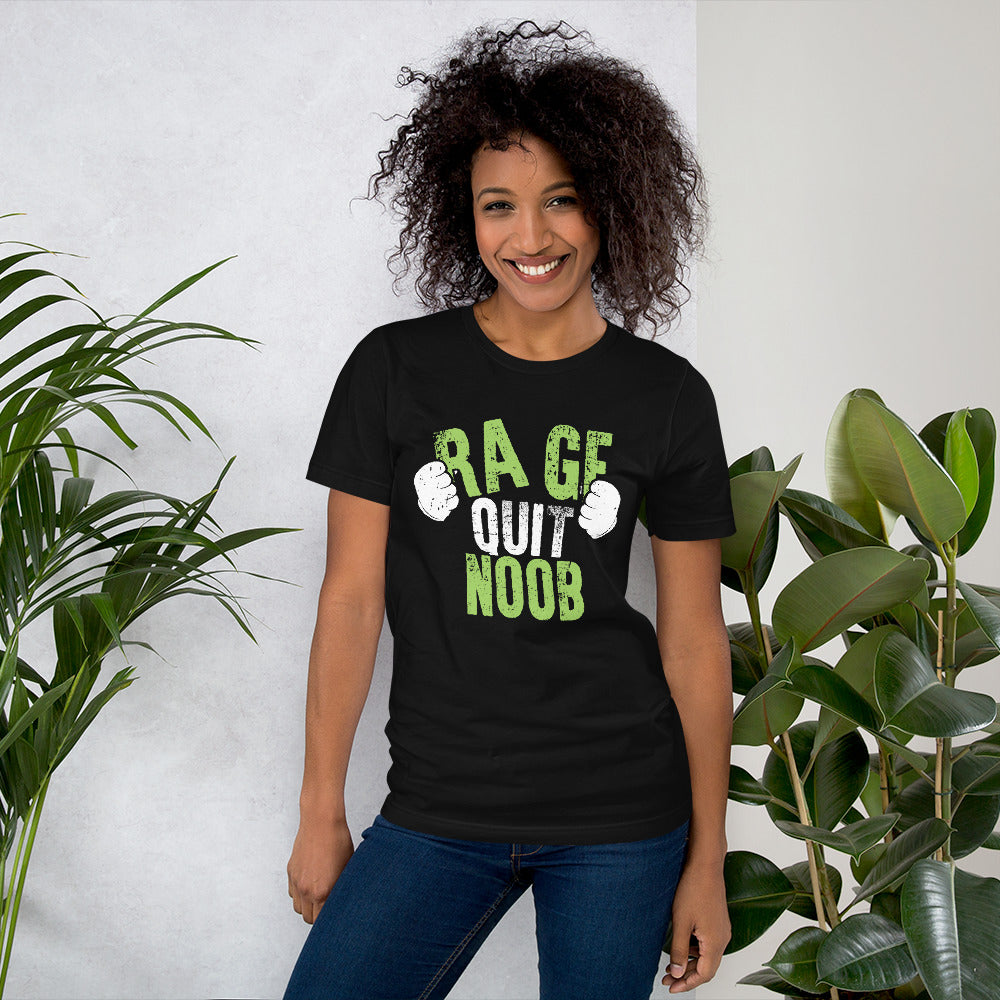 Rage Quit Green on Black Unisex T-shirt