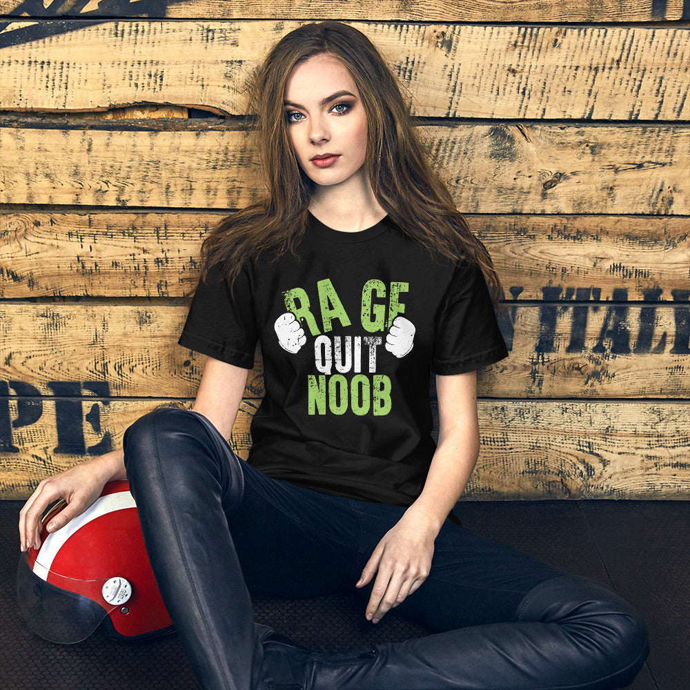 Rage Quit Green on Black Unisex T-shirt