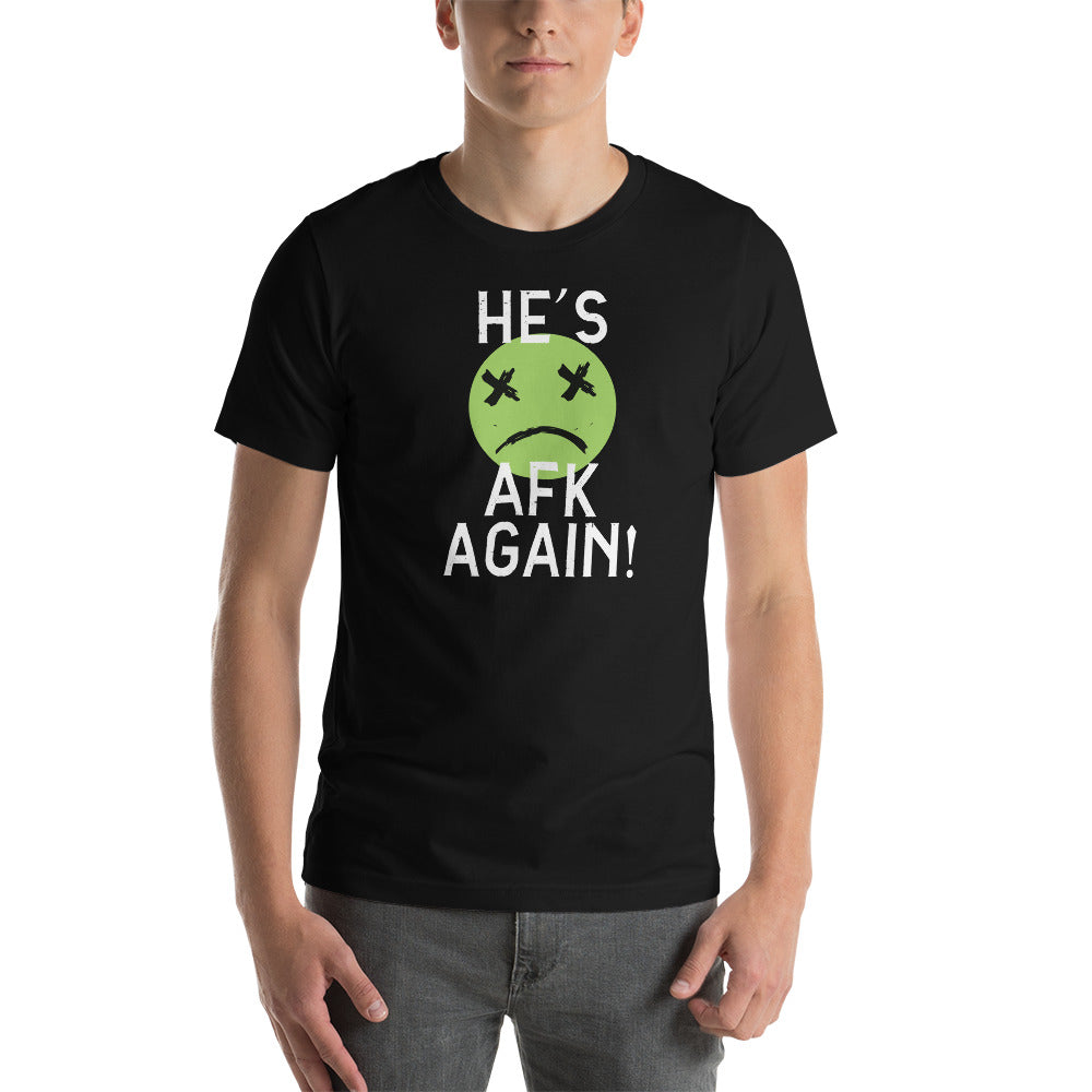 AFK Again Green on Black Unisex T-shirt