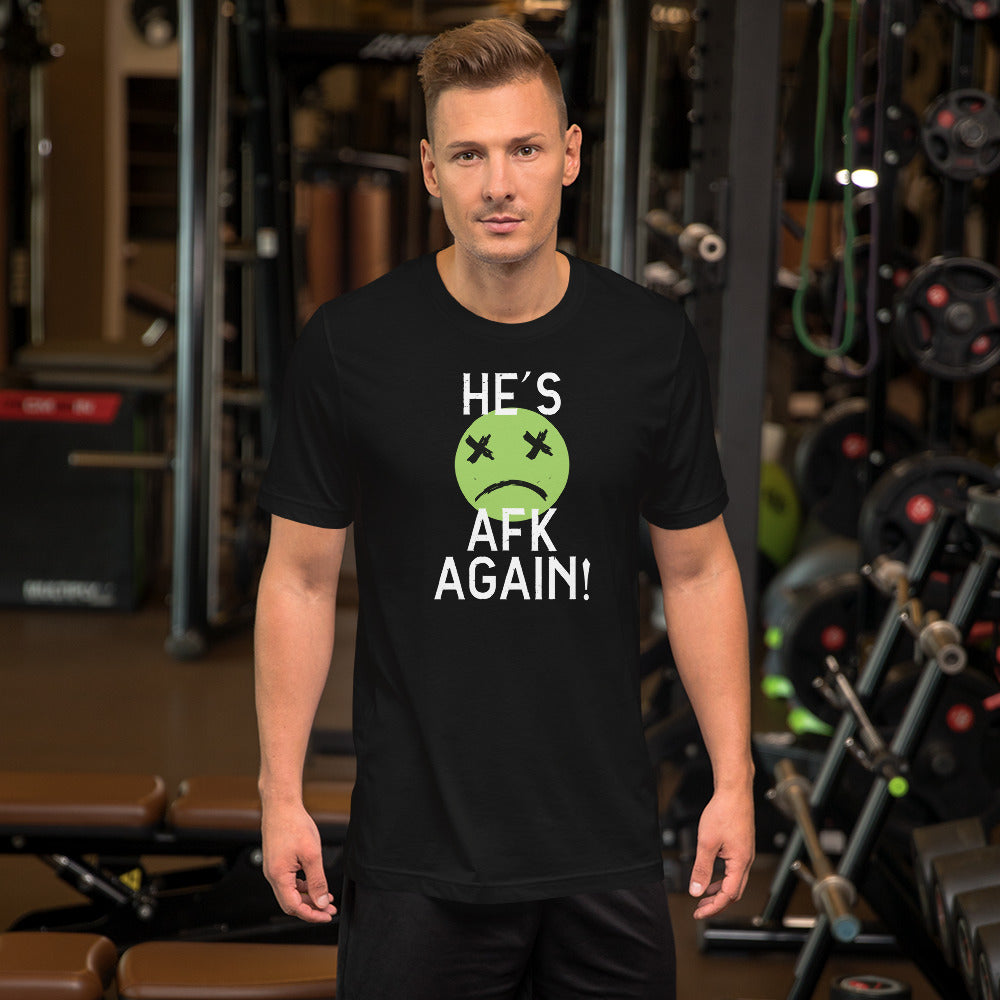 AFK Again Green on Black Unisex T-shirt