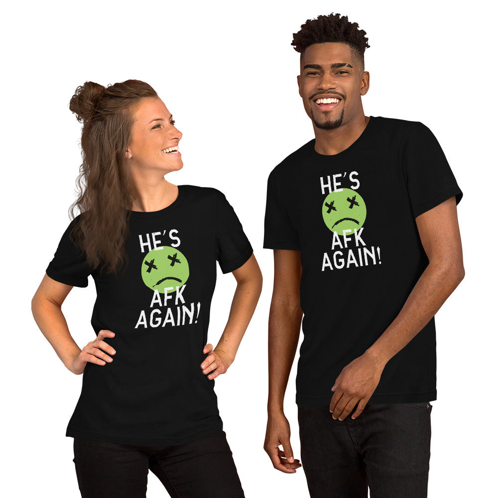 AFK Again Green on Black Unisex T-shirt
