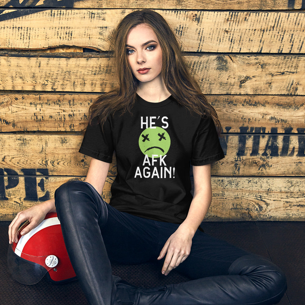 AFK Again Green on Black Unisex T-shirt