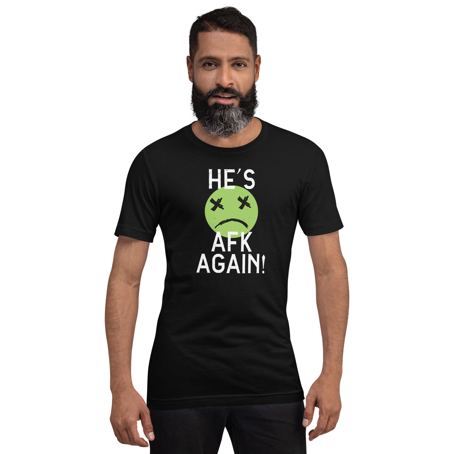 AFK Again Green on Black Unisex T-shirt