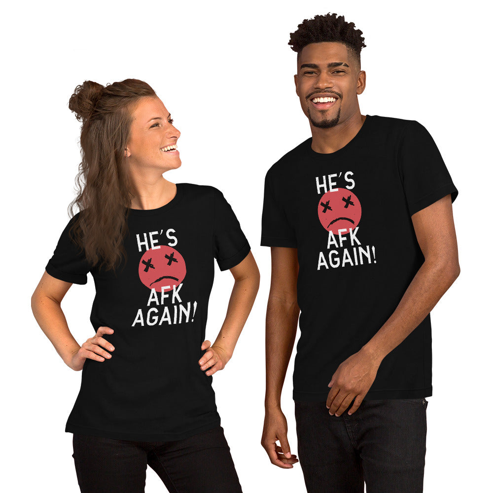 AFK Again Red on Black Unisex T-shirt