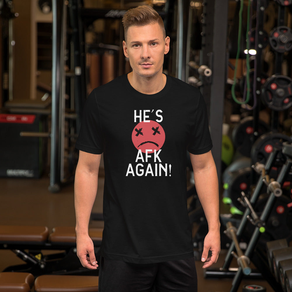 AFK Again Red on Black Unisex T-shirt