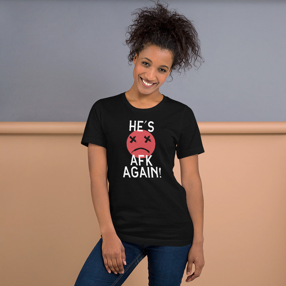 AFK Again Red on Black Unisex T-shirt