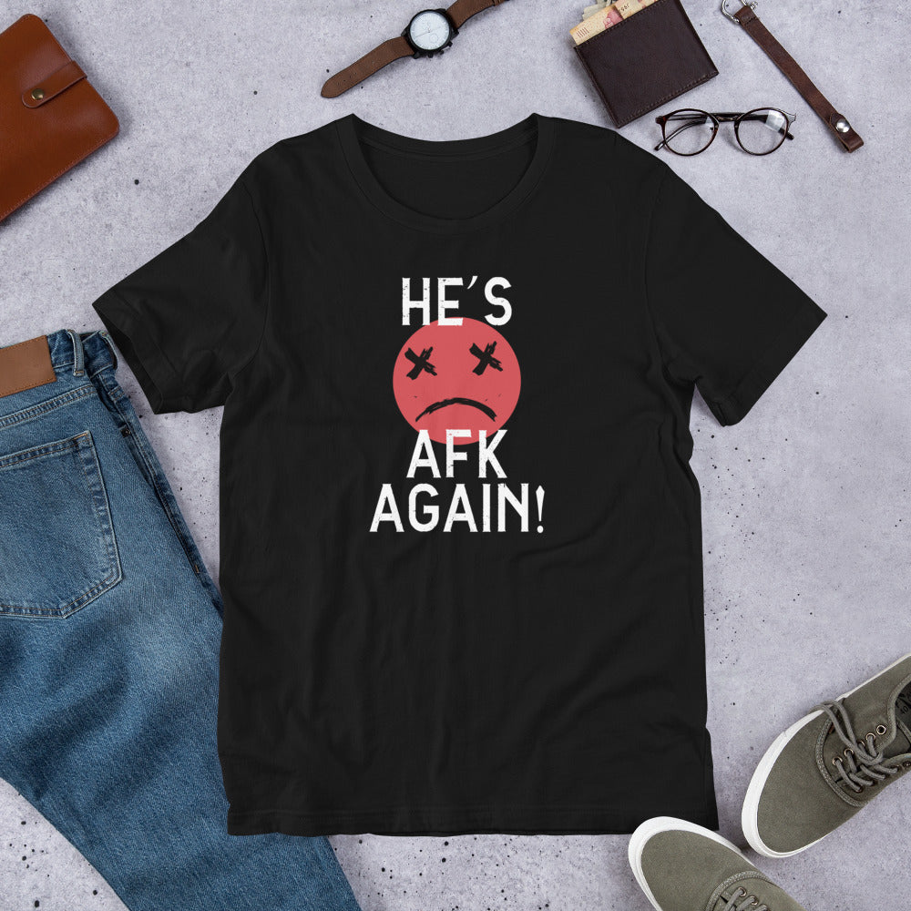 AFK Again Red on Black Unisex T-shirt