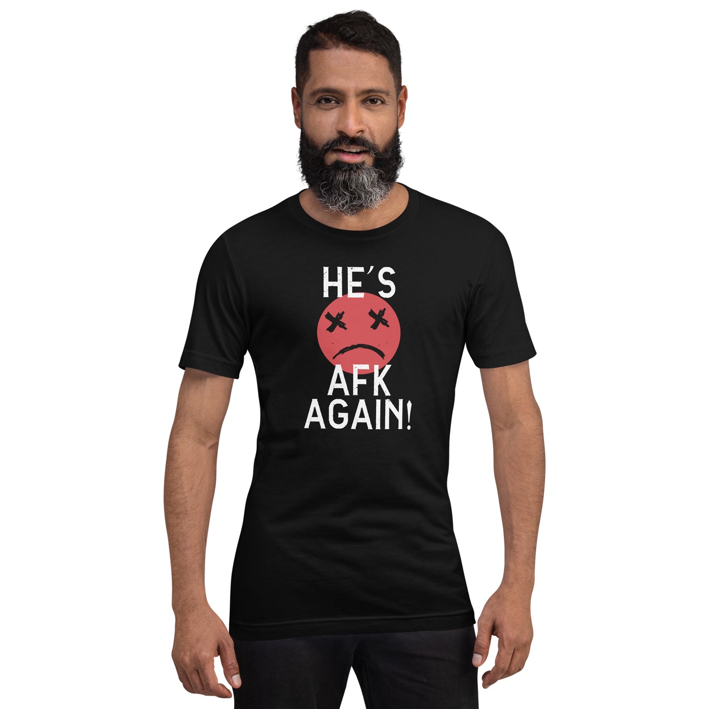 AFK Again Red on Black Unisex T-shirt