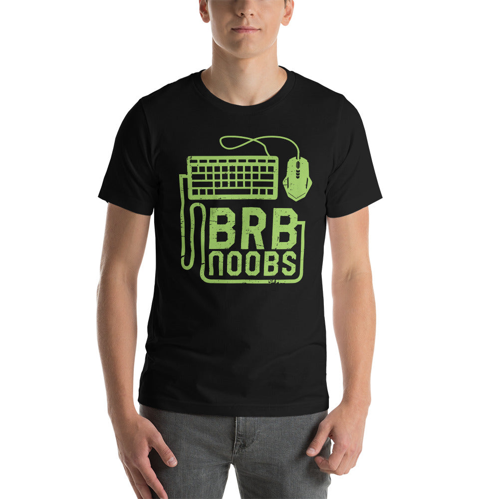 BRB Noobs Green on Black Unisex T-shirt