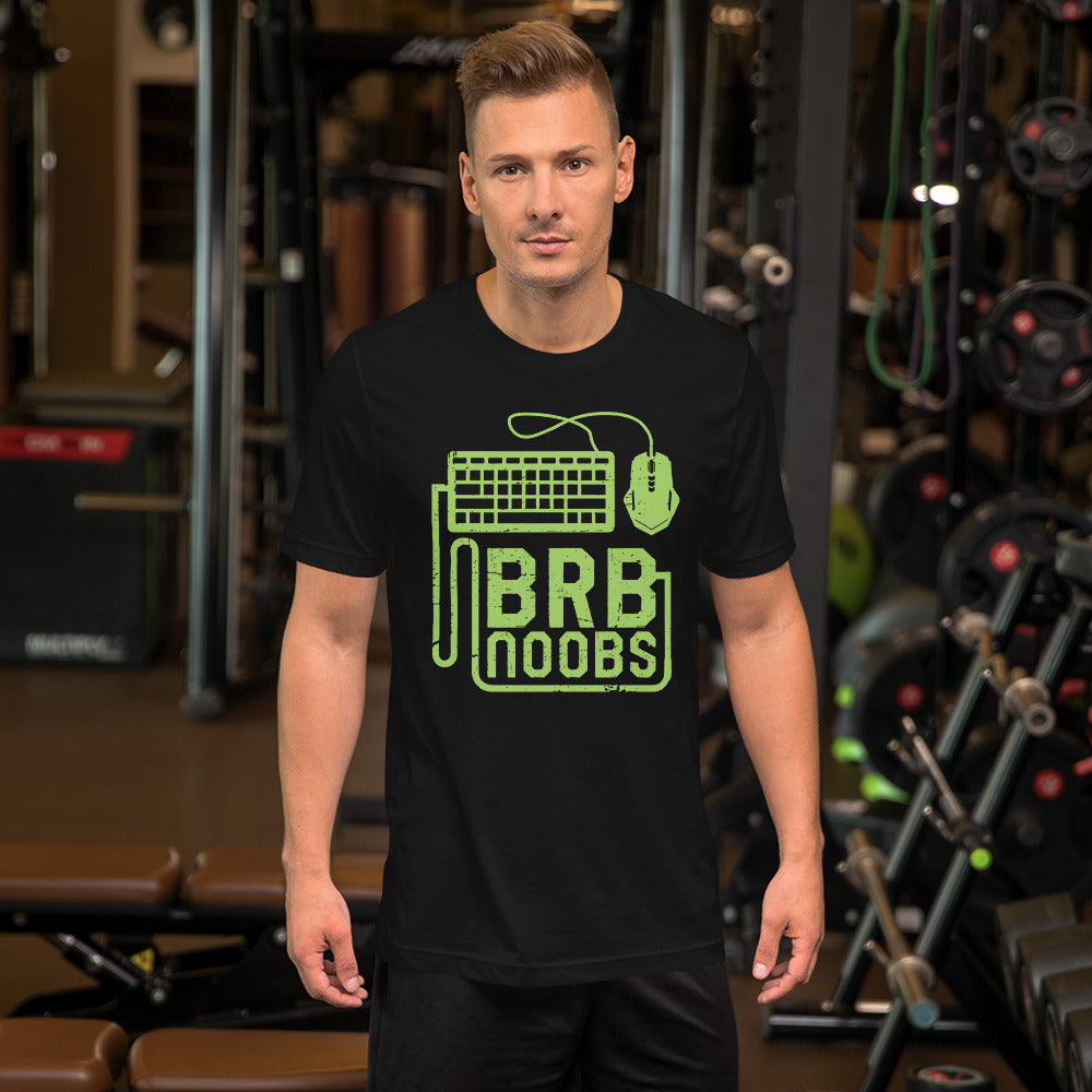 BRB Noobs Green on Black Unisex T-shirt