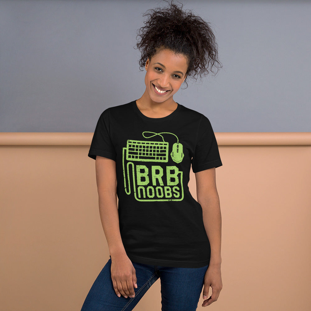 BRB Noobs Green on Black Unisex T-shirt