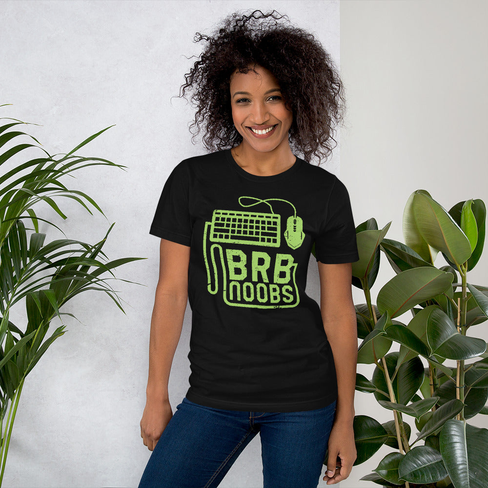 BRB Noobs Green on Black Unisex T-shirt