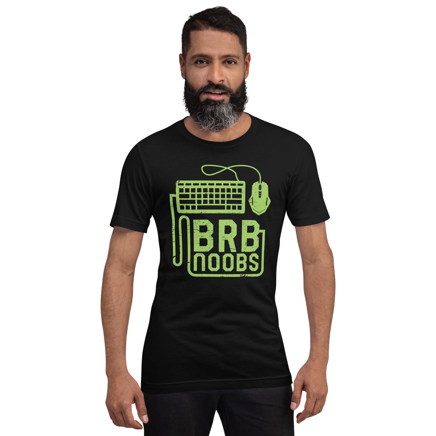 BRB Noobs Green on Black Unisex T-shirt