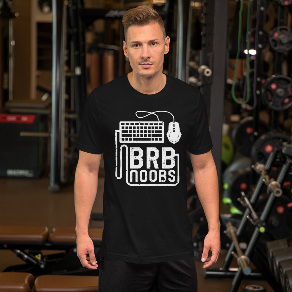 BRB Noobs White on Black Unisex T-shirt