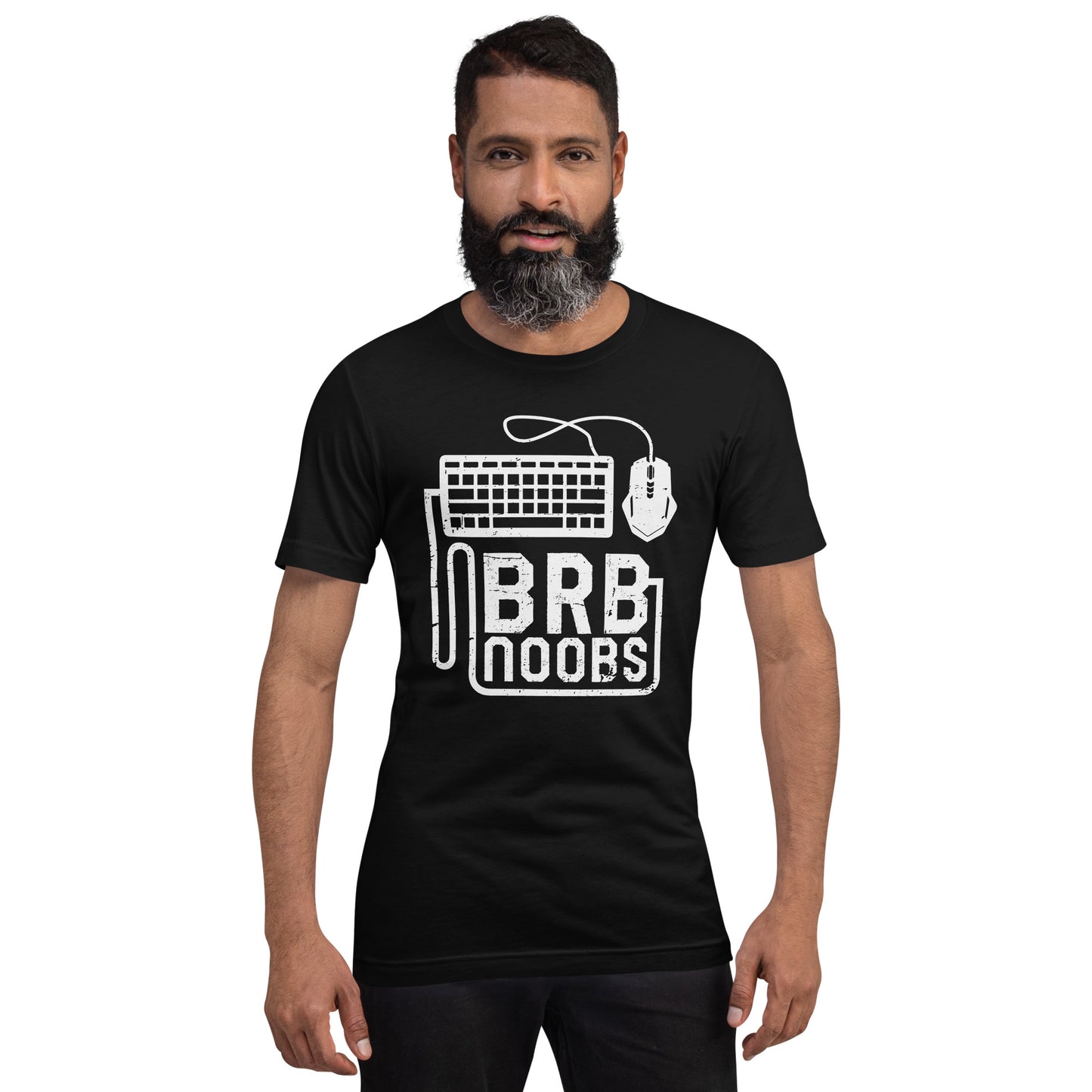 BRB Noobs White on Black Unisex T-shirt