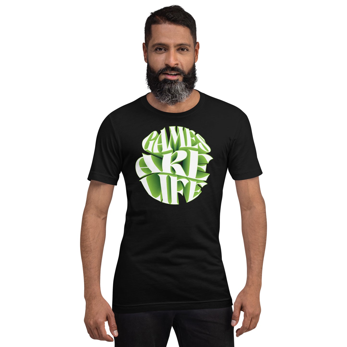 Games Are Life Circle Design Black Unisex T-shirt