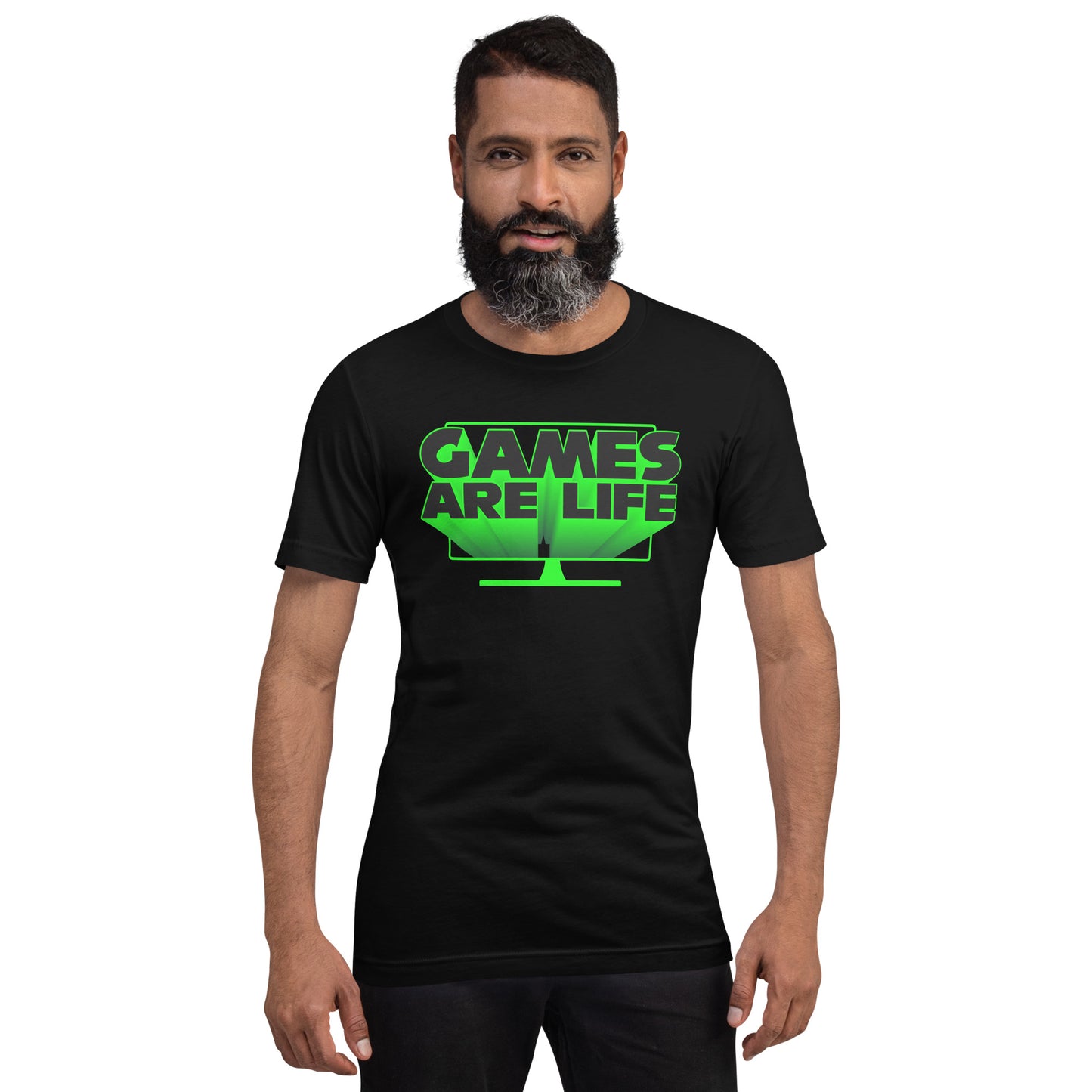 Games Are Life Screen Design Black Unisex T-shirt