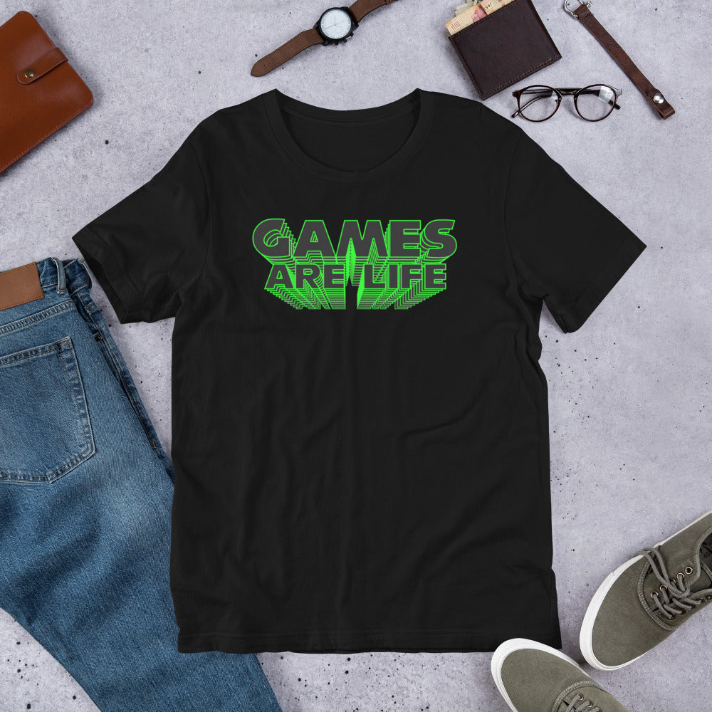 Games Are Life Black Unisex T-shirt