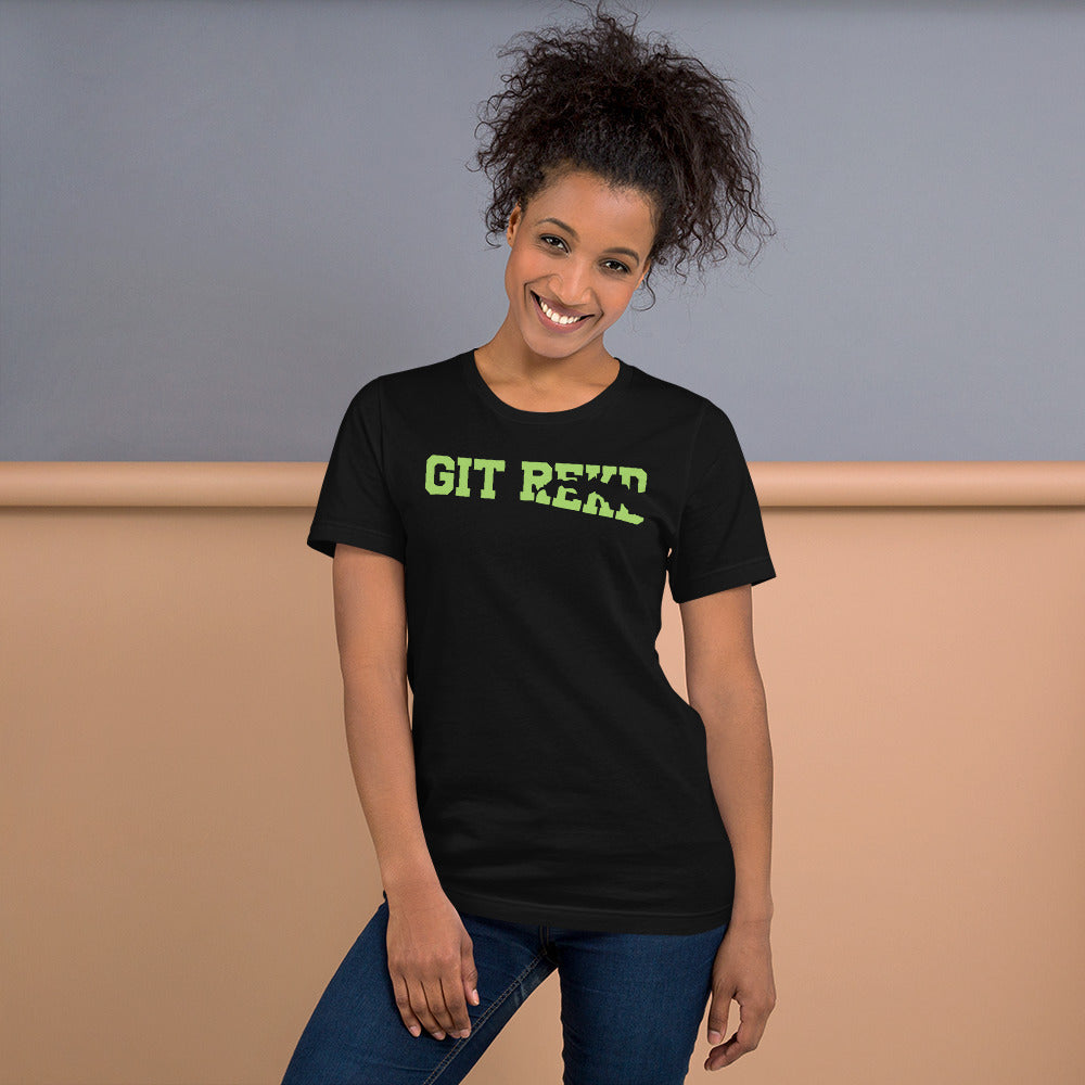 Git Rekd Green on Black Unisex T-shirt