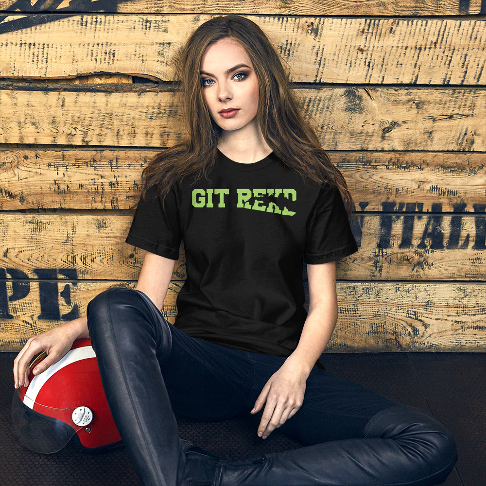 Git Rekd Green on Black Unisex T-shirt