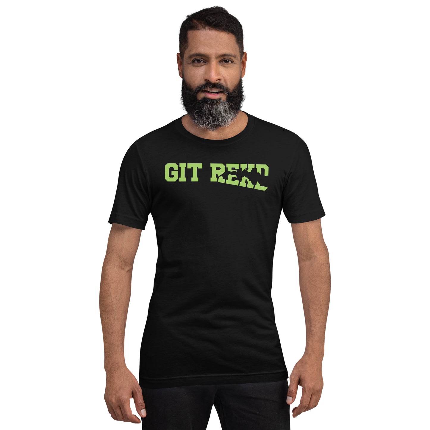 Git Rekd Green on Black Unisex T-shirt