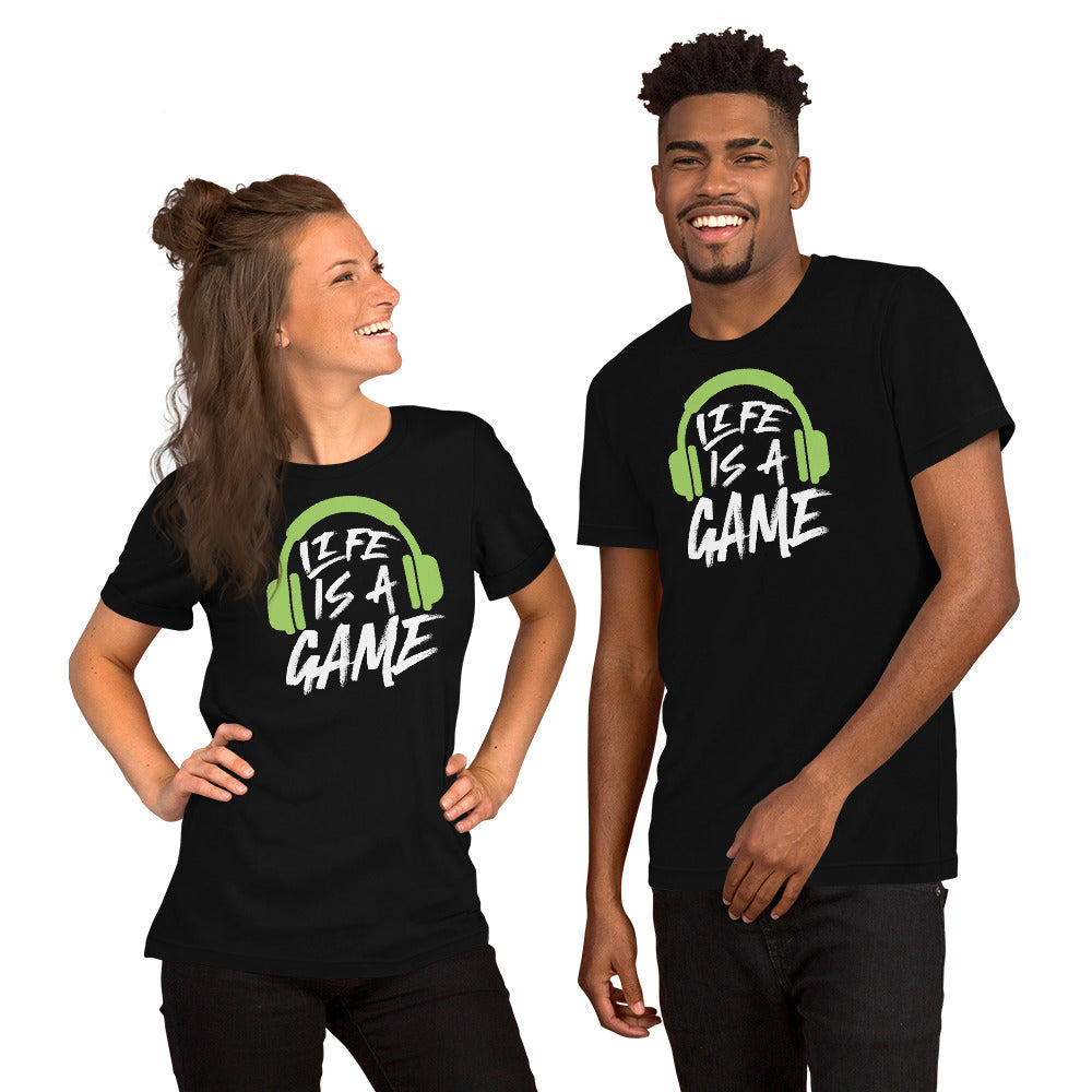 Life Is A Game Black Unisex T-shirt