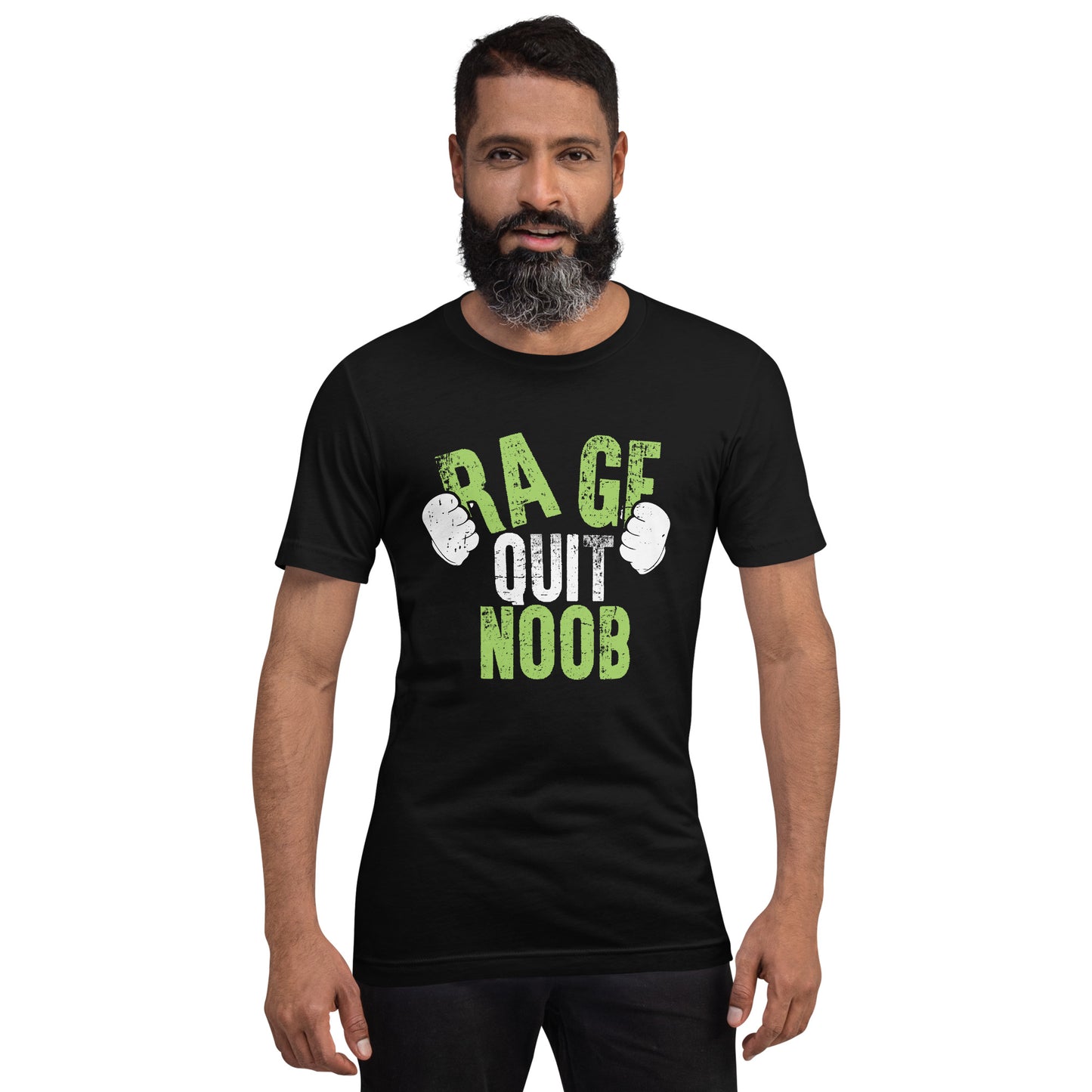Rage Quit Green on Black Unisex T-shirt