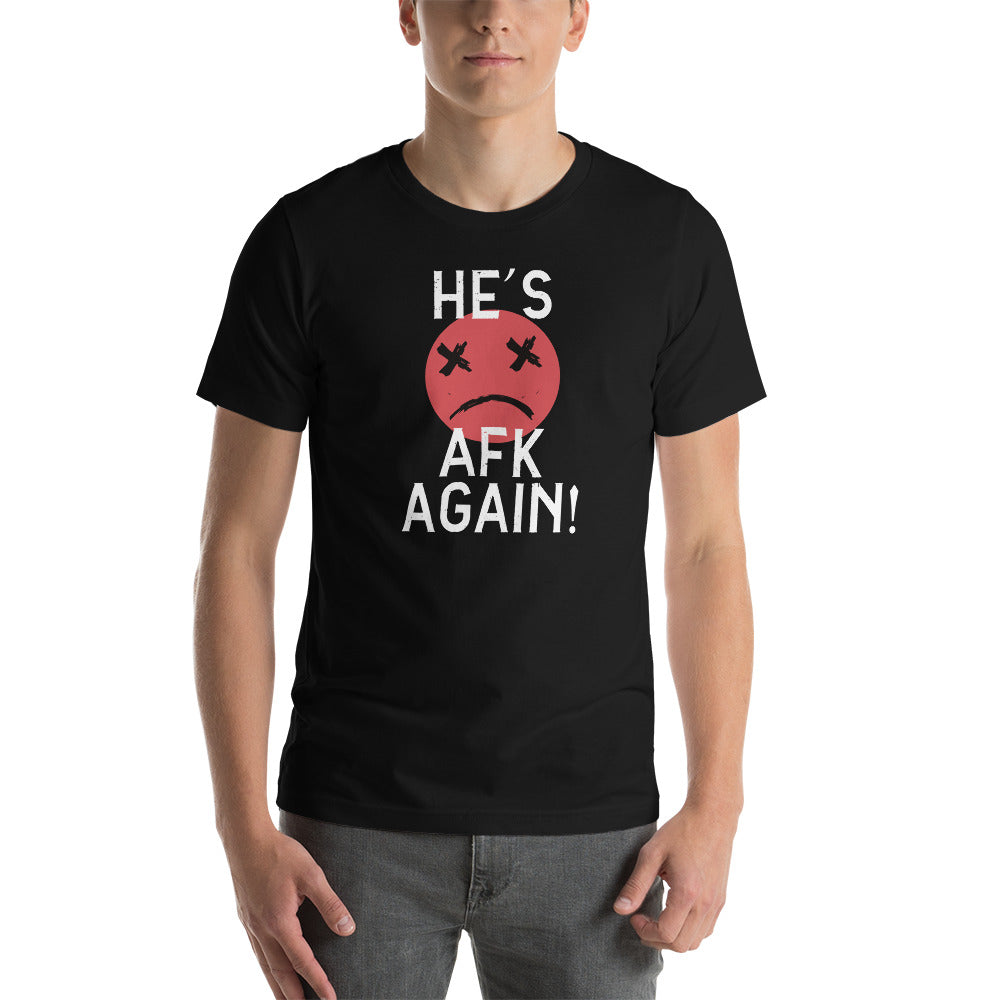 AFK Again Red on Black Unisex T-shirt