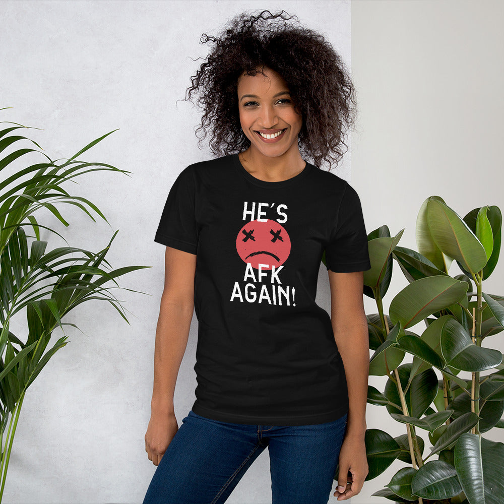 AFK Again Red on Black Unisex T-shirt