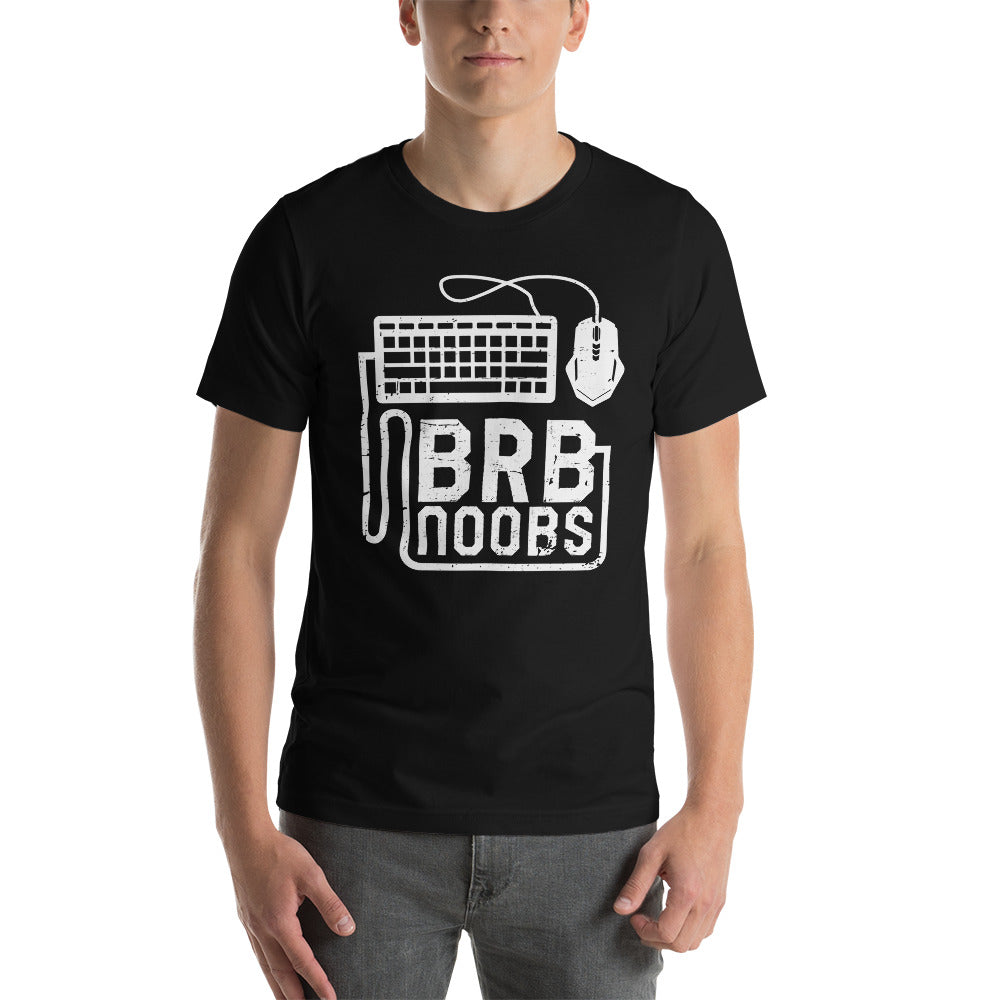 BRB Noobs White on Black Unisex T-shirt