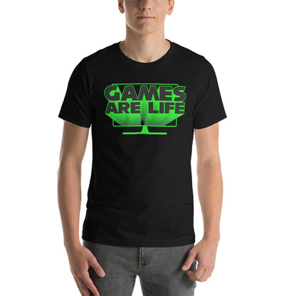 Games Are Life Screen Design Black Unisex T-shirt