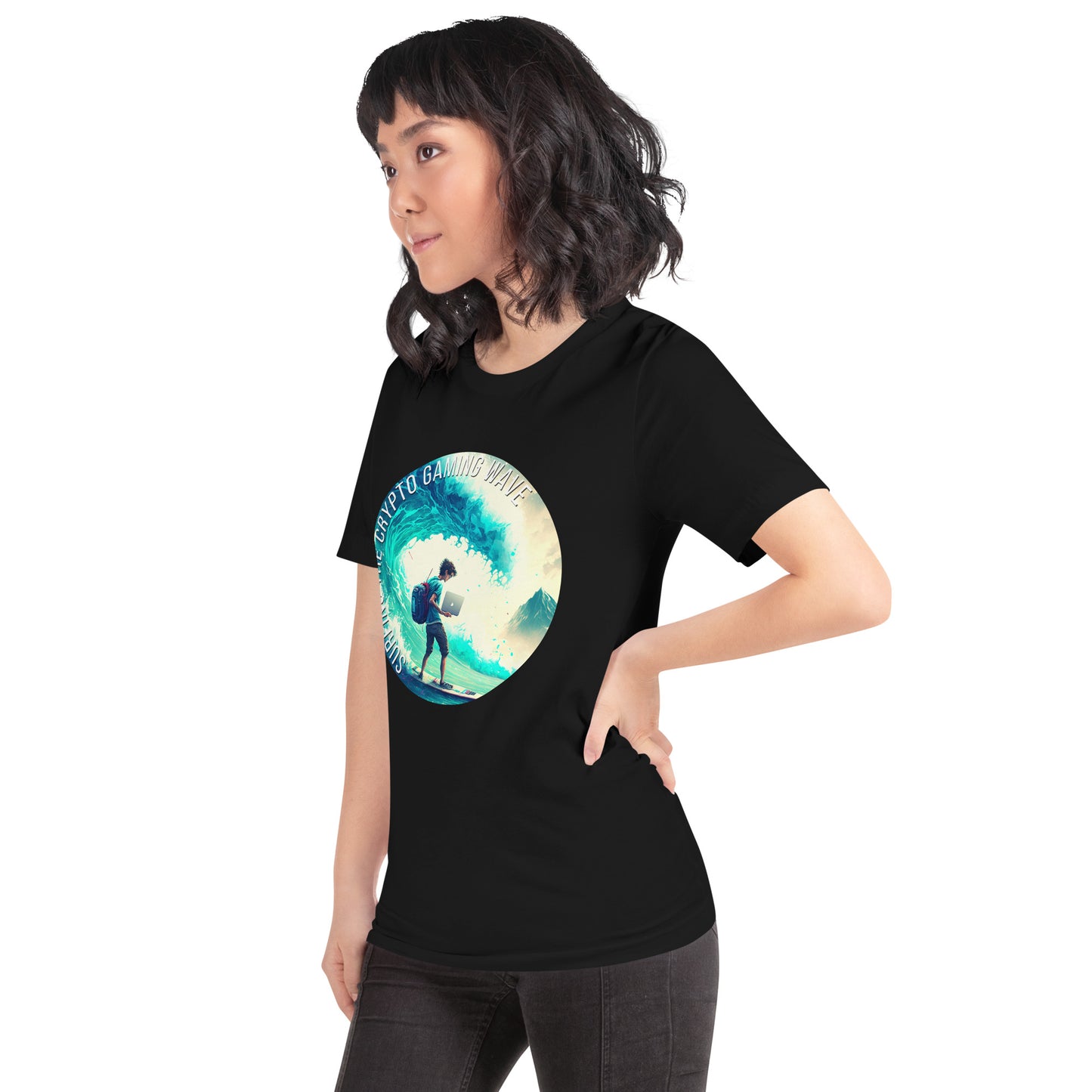 Surfing The Crypto Gaming Wave Unisex T-shirt